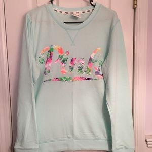 Pale Blue VS PINK Light Weight Crew Neck